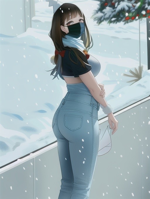 漂亮的长发牛仔裤美女