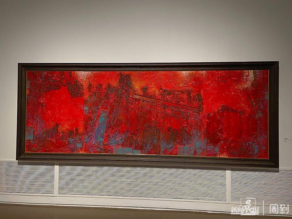 黄阿忠;杨继德;贺子鉴《上海宝钢总厂》布面油画 200x380cm 2012 中华