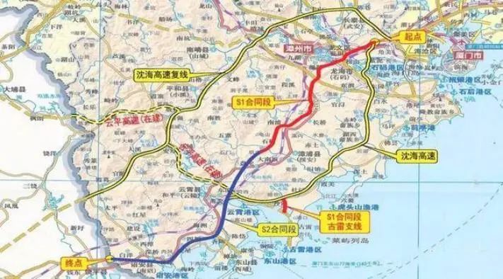 在瀋海高速跨越的幾個省份中,福建省也佔據了不少路段,甬莞高速這條