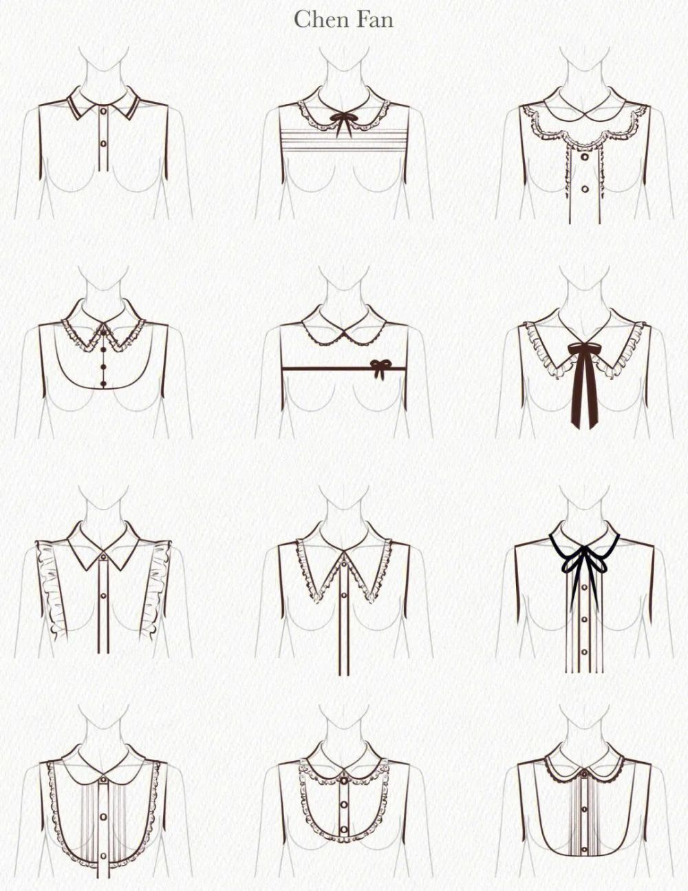衣服画法领子图片