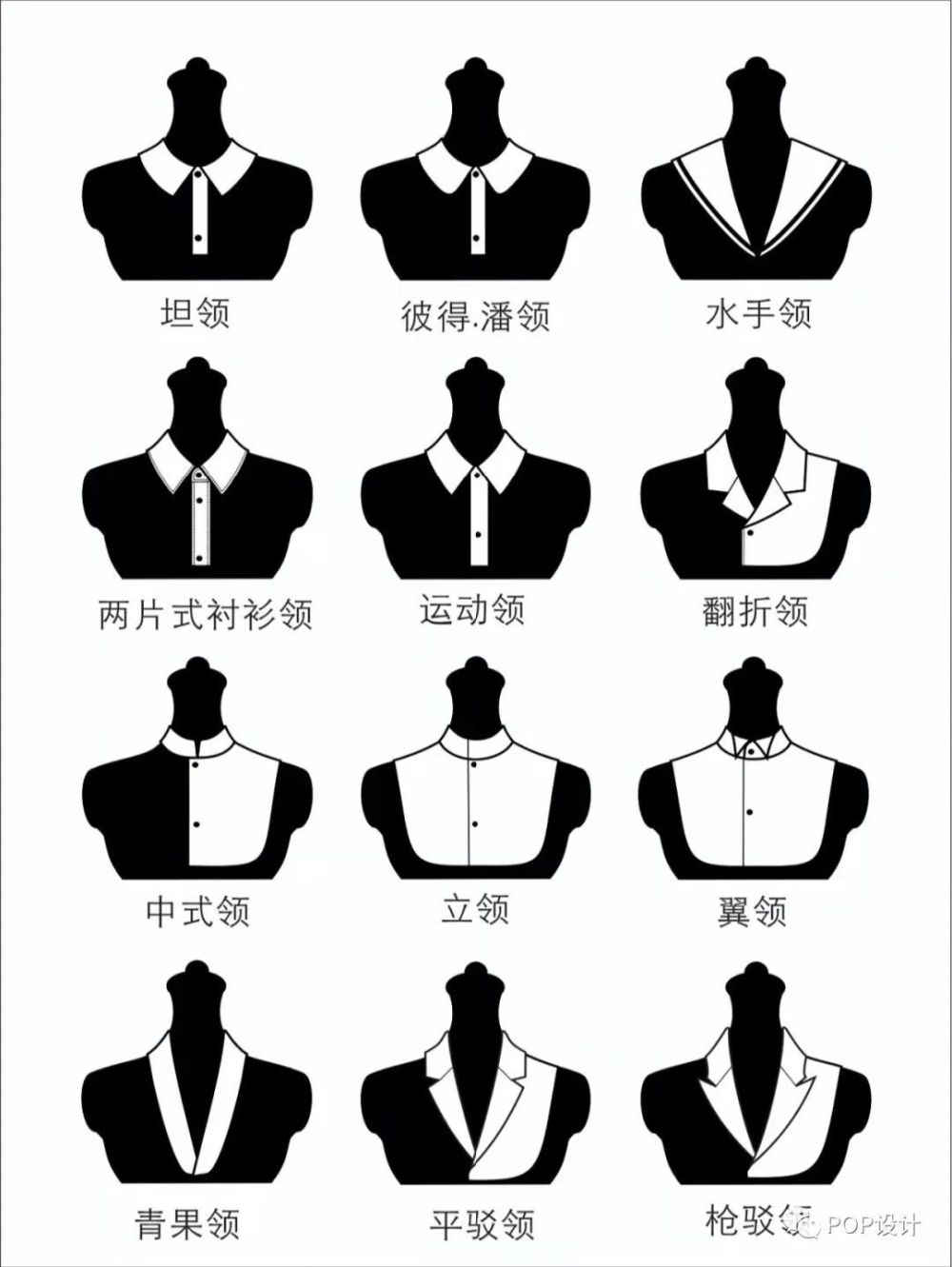 版型|100款-女装领子设计款式图线稿专题!插图18