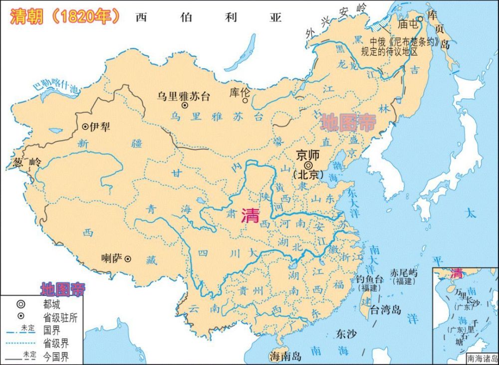 1820年清朝疆域@地图帝01外西北的丢失中华民族自古就在外西北地区