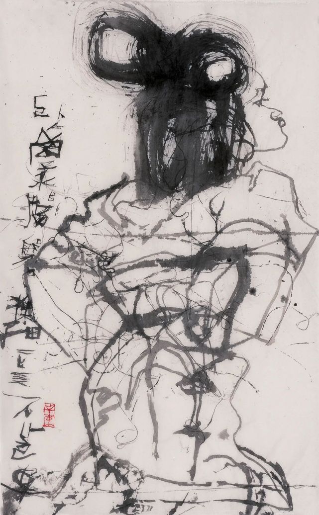 76x48cm 2012 题识:家有菩提石虎有心,跨越时空,在雪泥鸿爪,吉光片羽