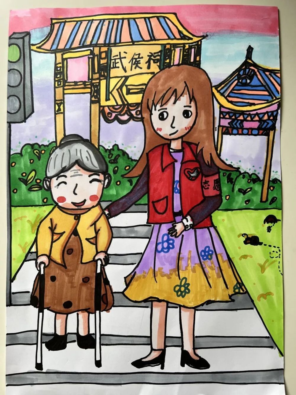 成都少年儿童志愿者踊跃报名参加,纷纷拿起手中画笔记录下志愿服务的