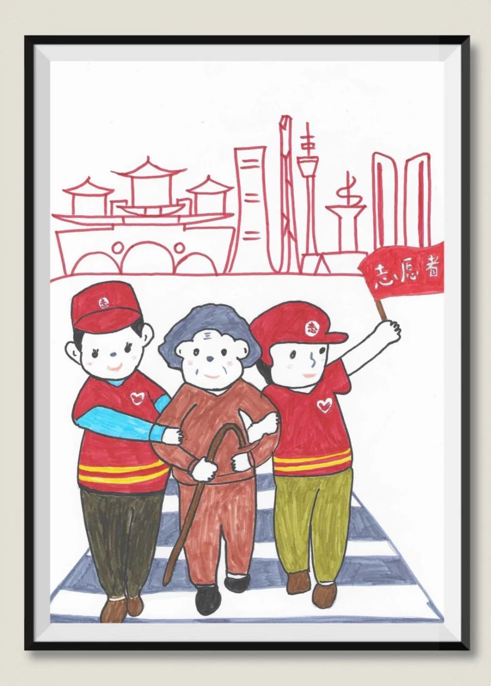 "我画成都志愿者"作品展播|这些小朋友用画笔勾勒出城市文明之美!