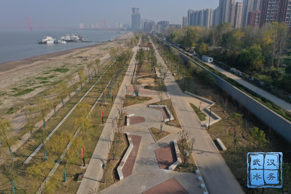 八铺街江滩通过竣工验收与洪山江滩连成一片