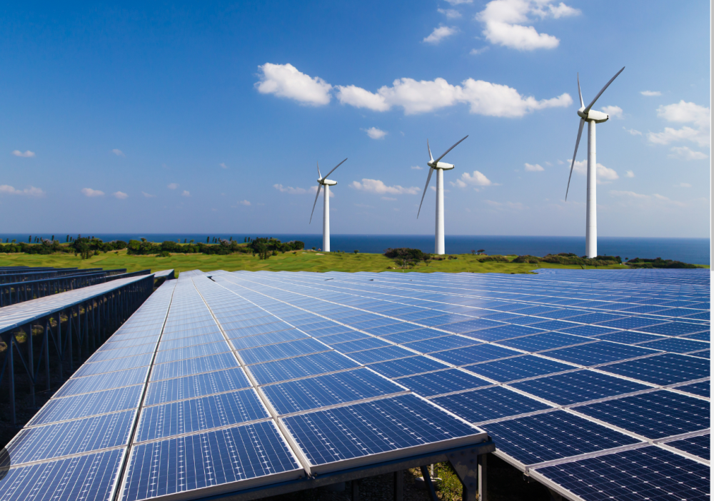 最常见的可再生能源类型包括太阳能,风能,水能,潮汐能,地热能和