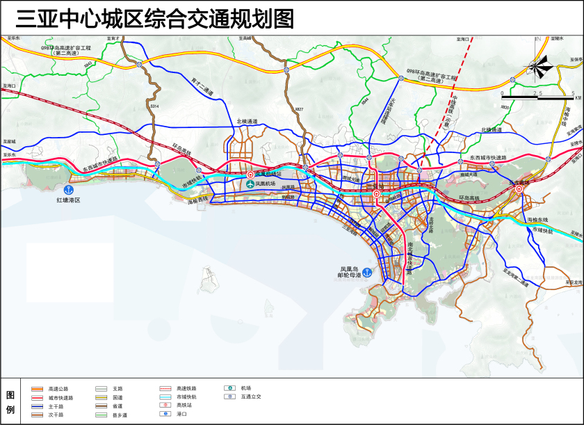 三亚综合交通规划出炉:凤凰机场,新机场,海棠湾高铁站,轨道交通!