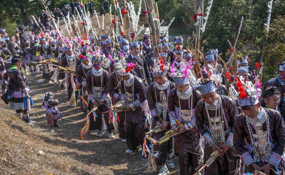贵州从江苗寨欢度芦笙节