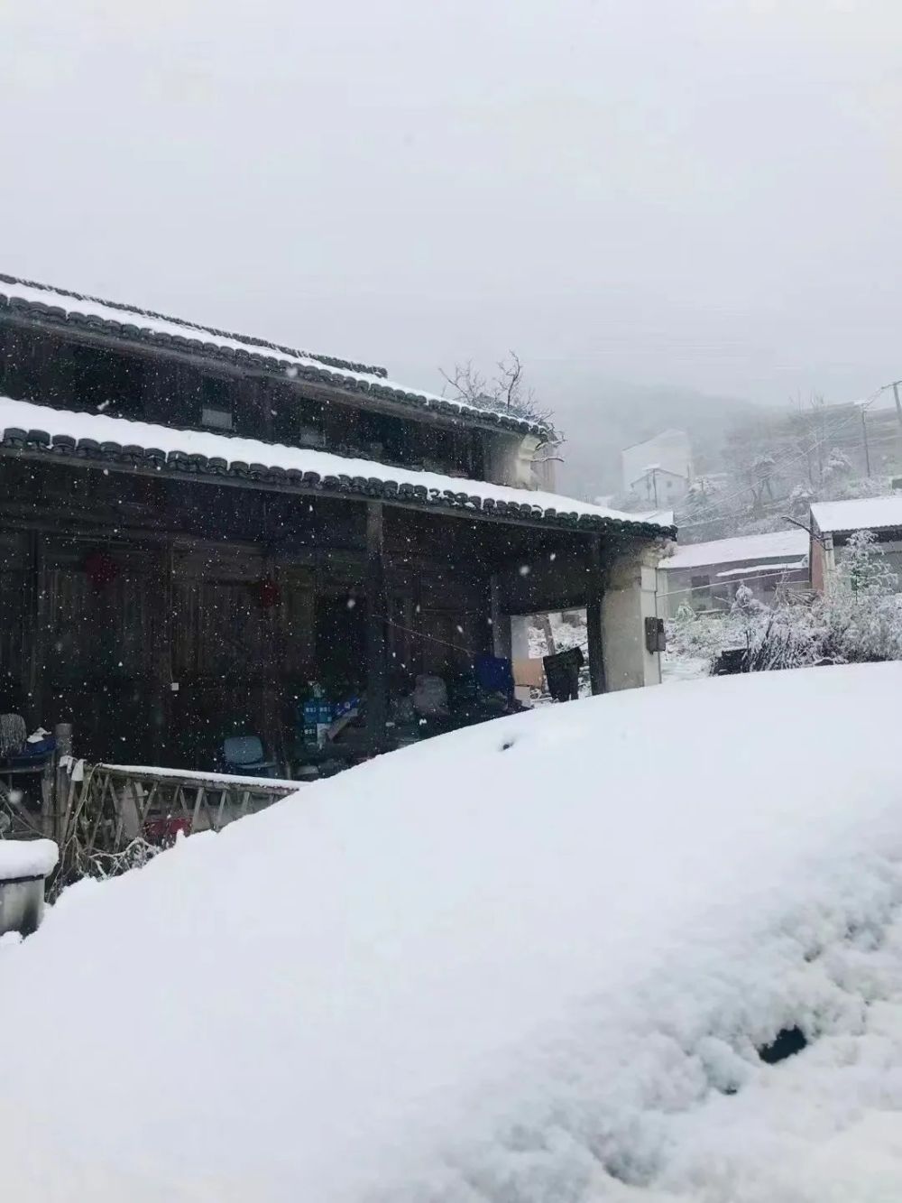 义乌上溪大草坪下雪图片