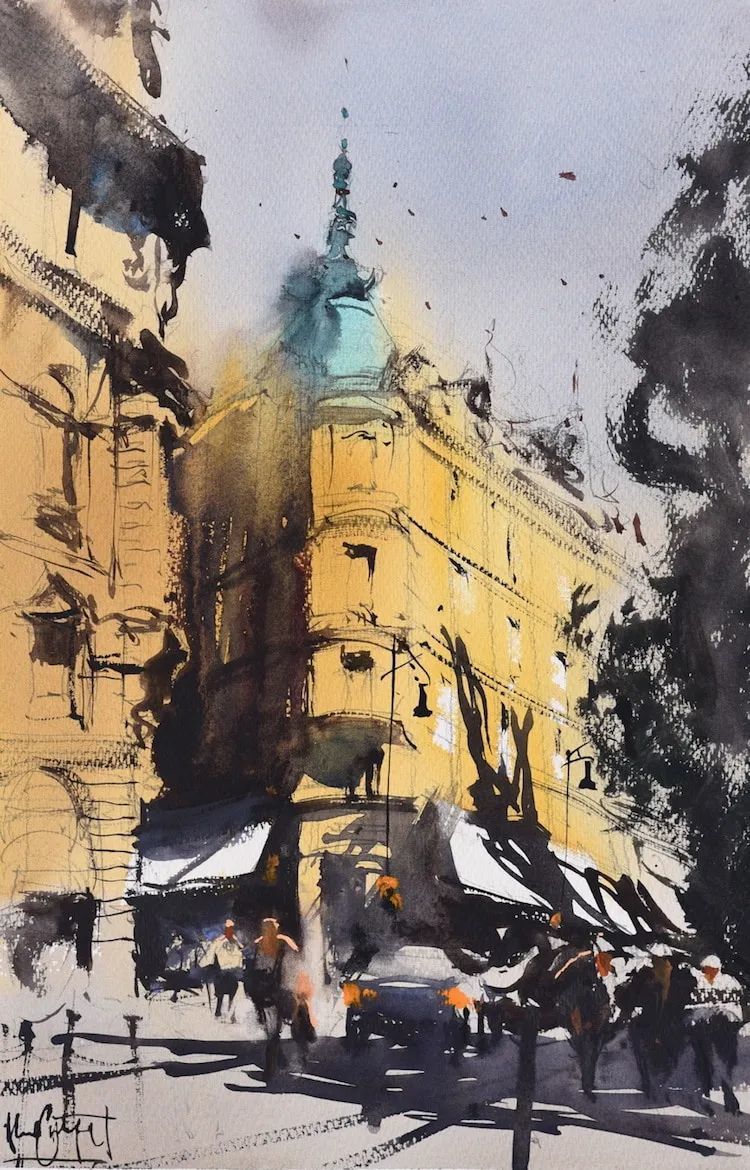 光影的魔法师这位外国的水彩画家得到中国水墨真传