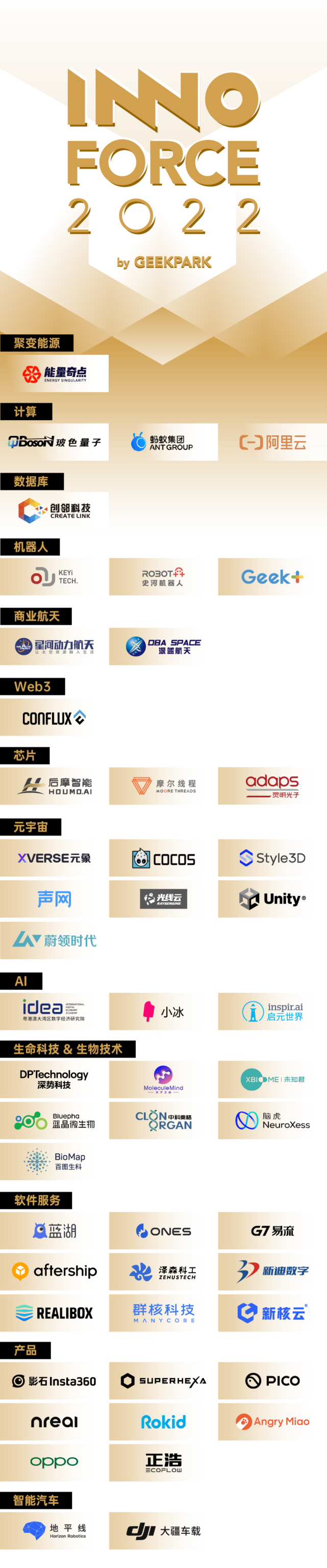 极客公园 2022 年度“中国创新力量 50 榜单（InnoForce 50）”发布