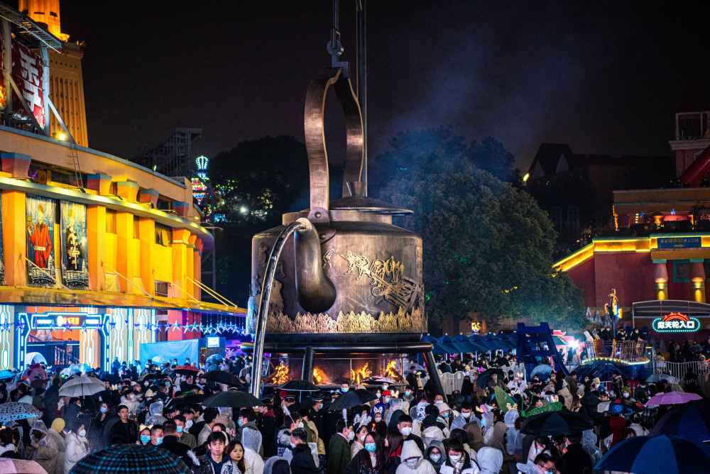 长沙世界之窗全景烟花秀璀璨跨年