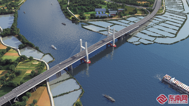 三江口大桥施工效果图
