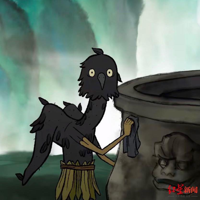 短片有不少有意思的桥段,比如乌鸦为支持同事技术创新,被拔秃之后,第