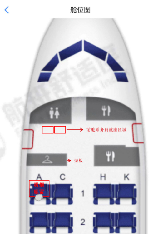 首先,我们来看下执行这架航班的飞机——b737机型公务舱布局图,视频中