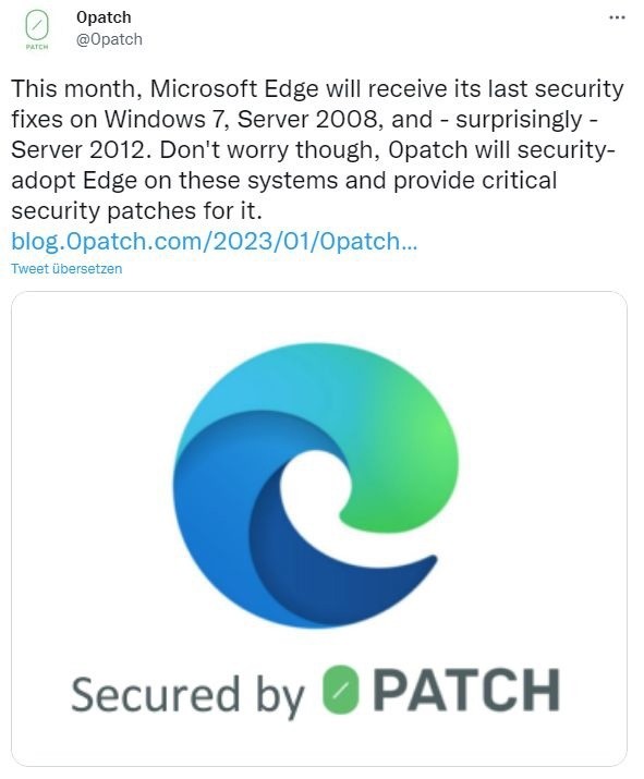 0patch接棒续命2年：在微软Win7等旧平台上支持Edge到2025年1月_腾讯新闻
