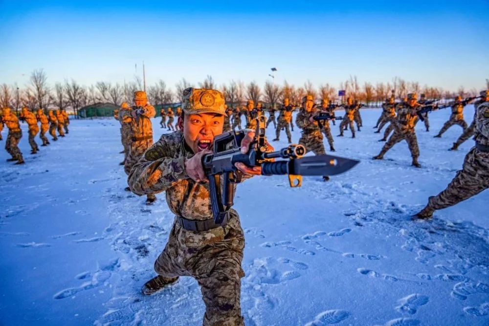 雪地里的战士图片