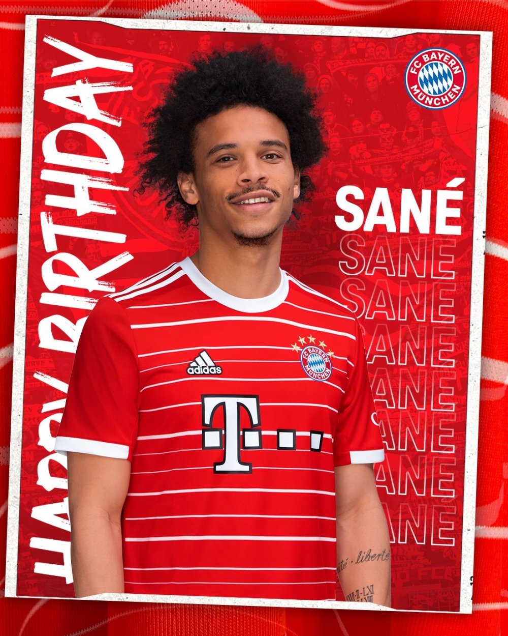 拜仁祝萨内27岁生日快乐愿你一切顺利拥有美好的一天