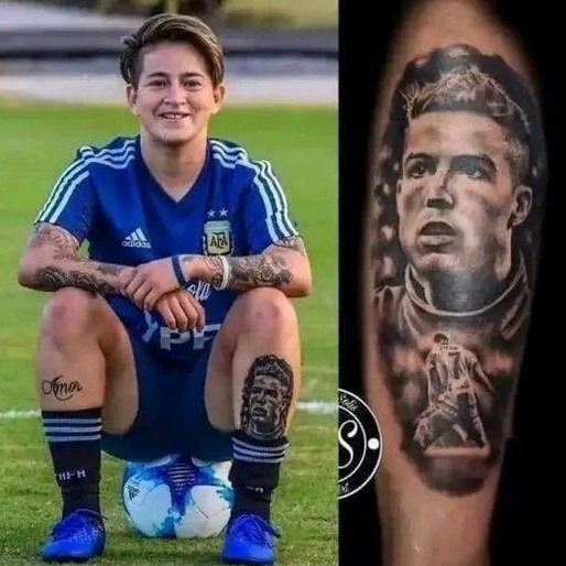 阿根廷女足美洲杯射手王小腿纹c罗对我来说只有c罗马拉多纳