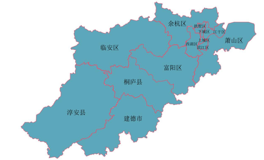 杭州各区地图分布图片