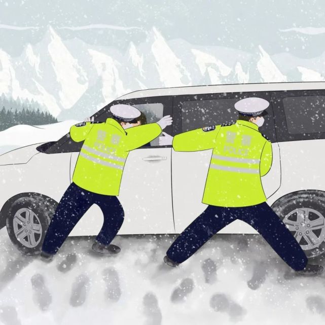 节日我在岗一组手绘漫画走进节日期间坚守岗位的民辅警