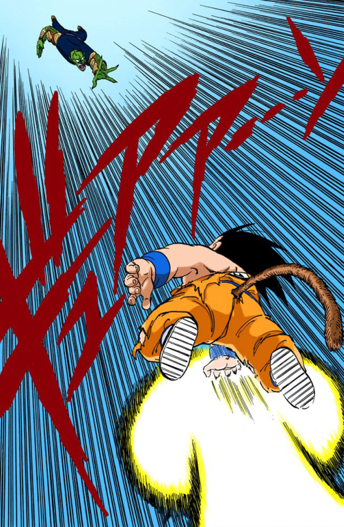 此时的他还不会舞空术,于是使用神龟冲击波击打地面产生反作用力飞向