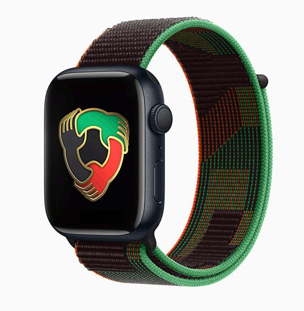日前,苹果官网上架applewatch"black unity"回环运动表带,由apple黑人