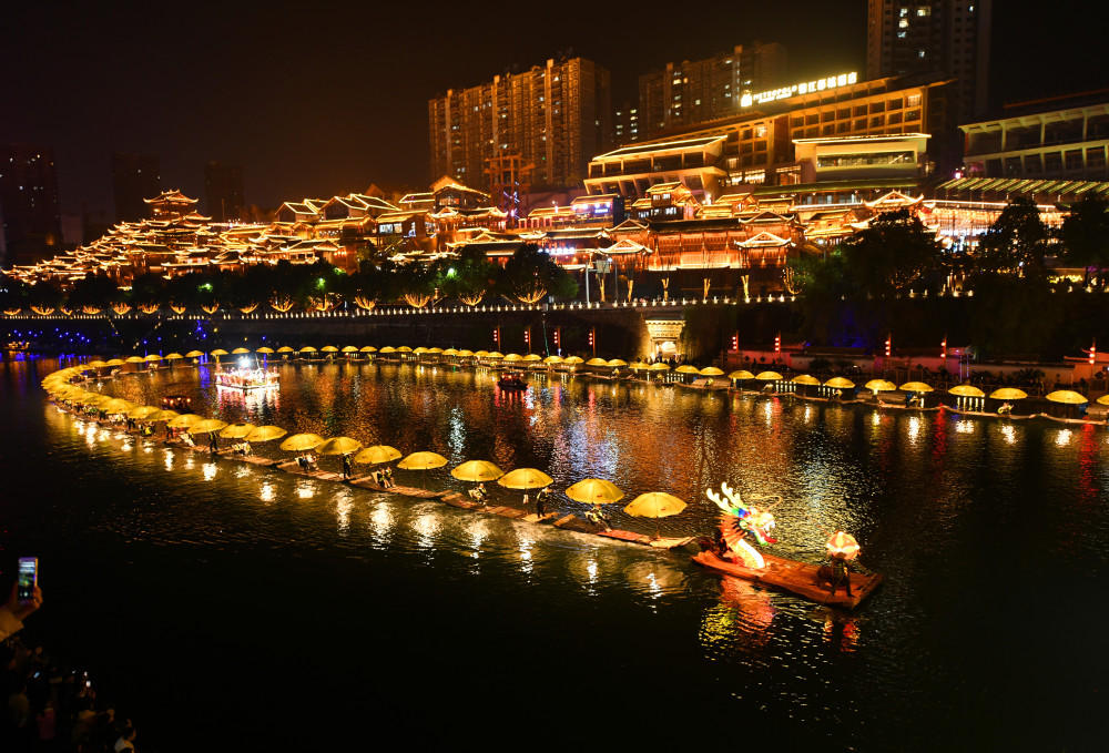 宣恩县风雨桥夜景图片