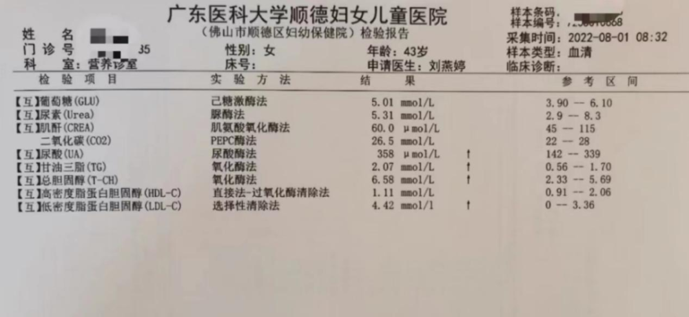 42歲女子尿酸高達535不吃藥一年後恢復正常值