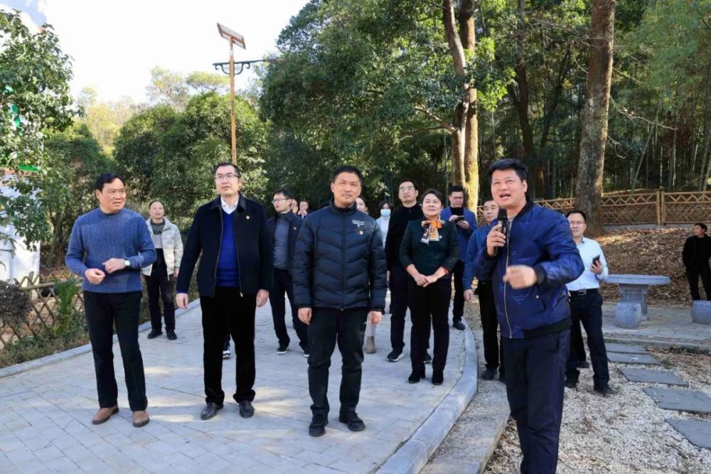 1月30日,融安县四家班子领导在桂林市全州县才湾镇毛竹山村调研乡村