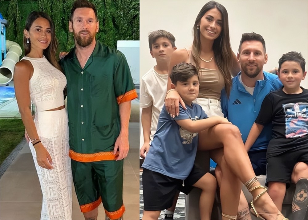 梅西妻子穿西装罕见亮相派对隔空比美乔治娜35岁生三胎似少女