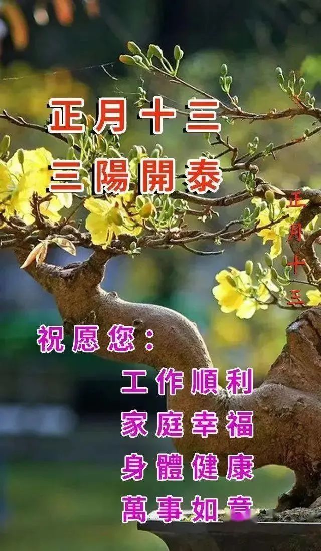 大年十三早安心语祝福语,正月十三拜年祝福图片!