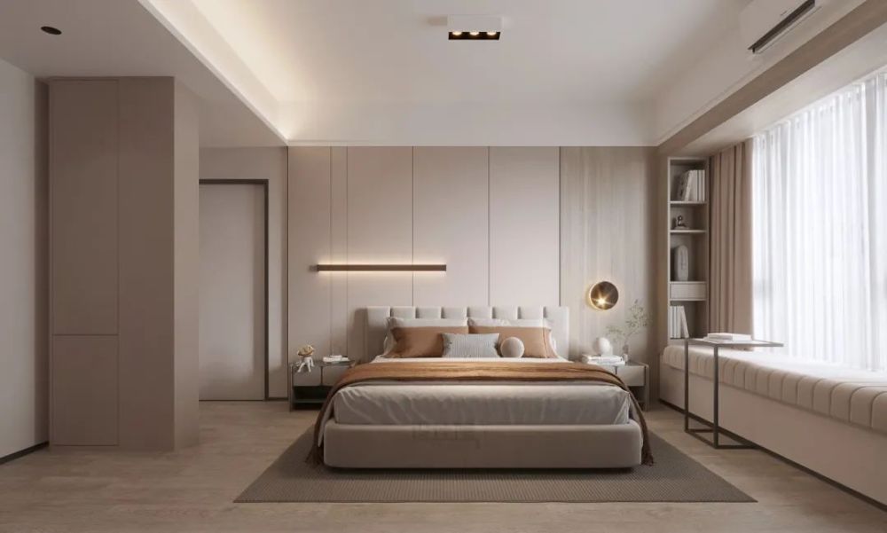 效果会更加均匀舒适,不会有刺眼的光线,更能营造温馨舒适的卧室氛围