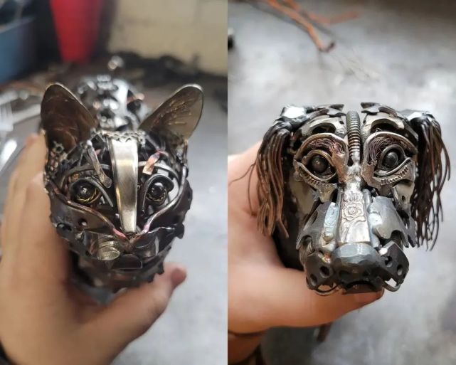 她把破铜烂铁焊接成动物雕塑将工业美学展现得淋漓尽致