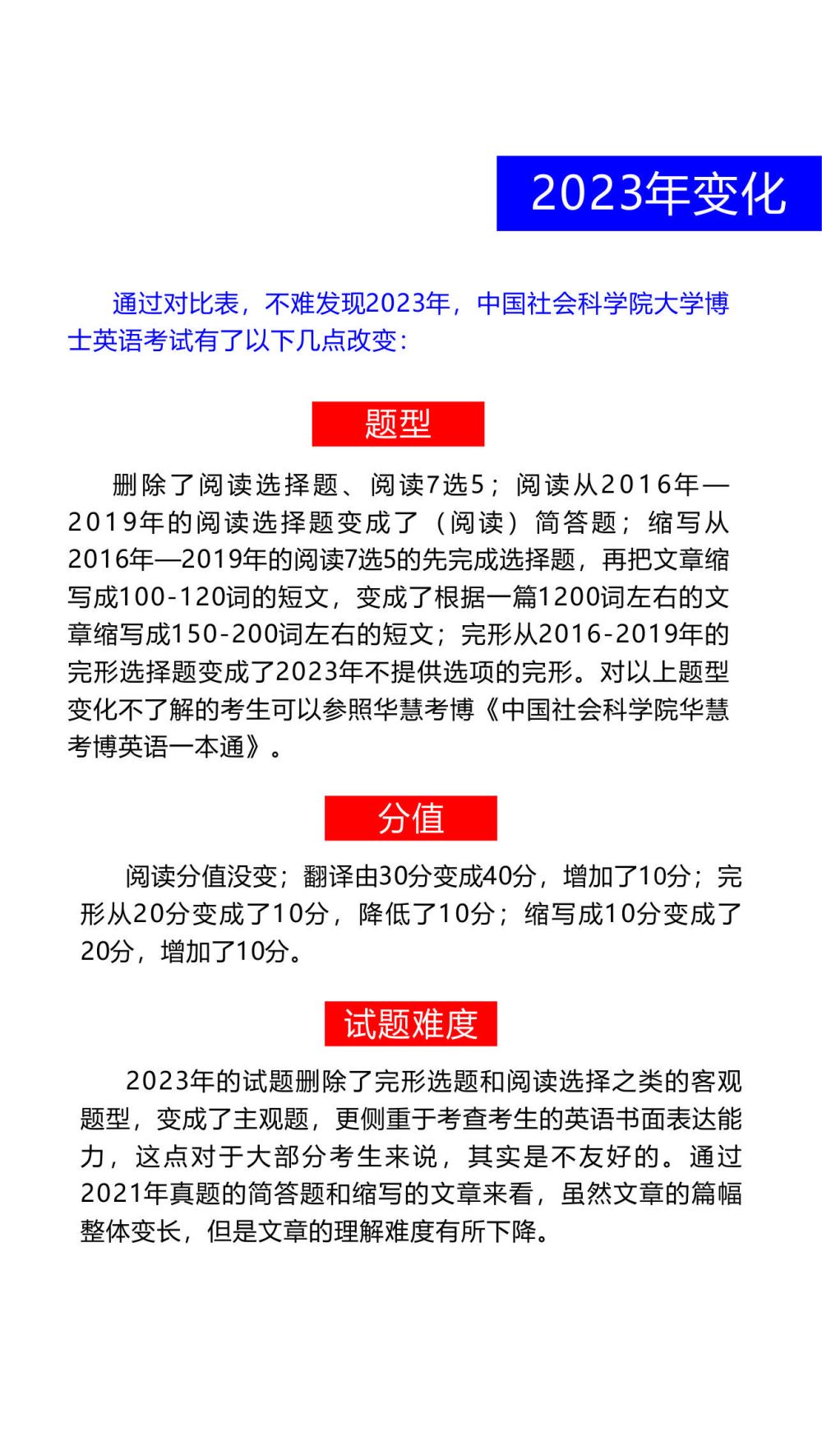 我国社会科学院大学博士英语考试题型改变和备考主张插图(1)