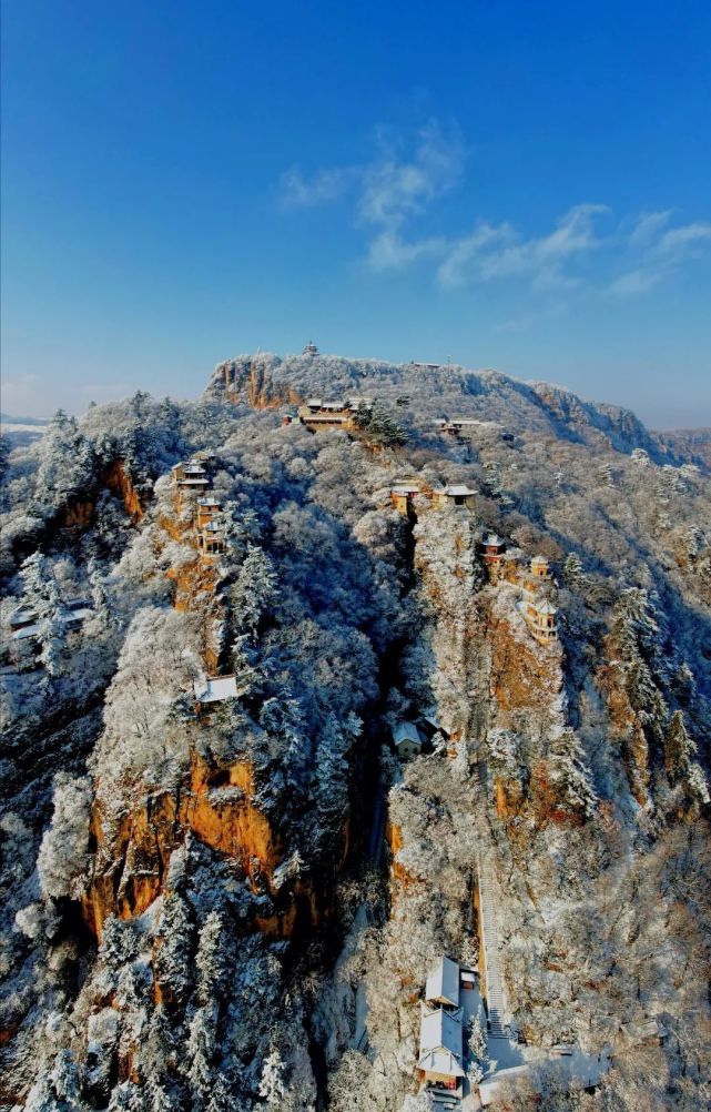 崆峒山雪景图片图片