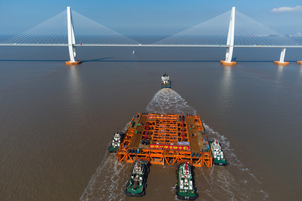 新华全媒西堠门公铁两用大桥建设取得阶段性进展