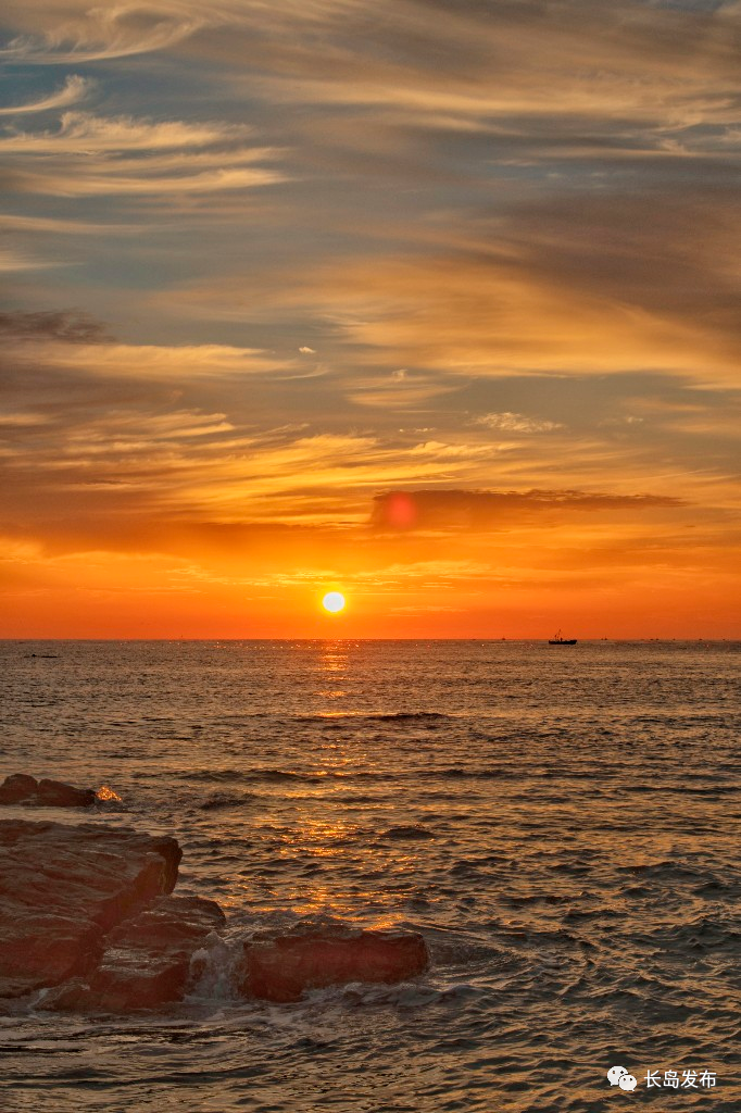 长岛的朝霞你看过吗太美了