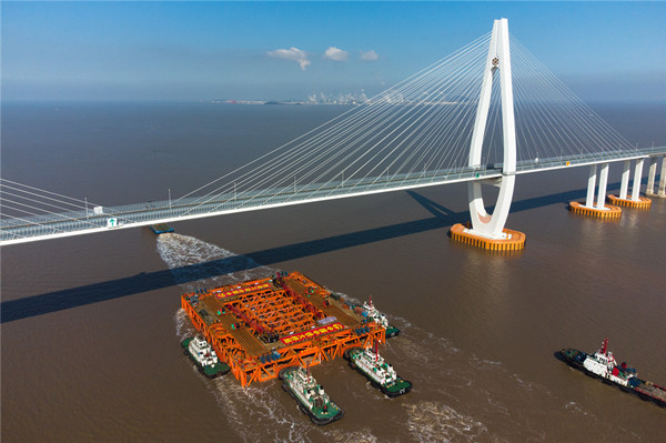 甬舟铁路西堠门公铁两用大桥开建