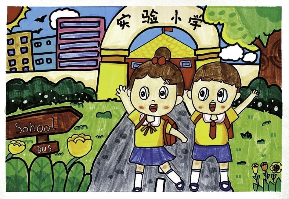 校园中的最美风景,看小画师们用心"绘"出!_腾讯新闻