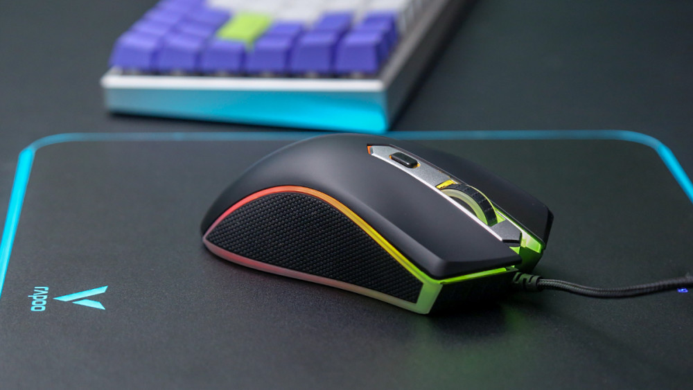 雷柏v28s幻彩rgb电竞游戏鼠标图赏彩色外设全家桶