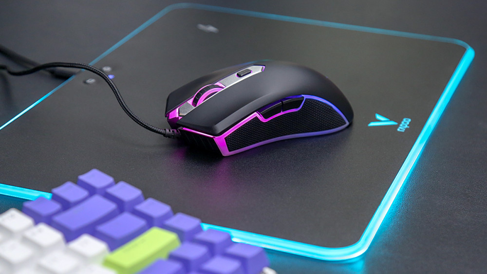 雷柏v28s幻彩rgb电竞游戏鼠标图赏彩色外设全家桶