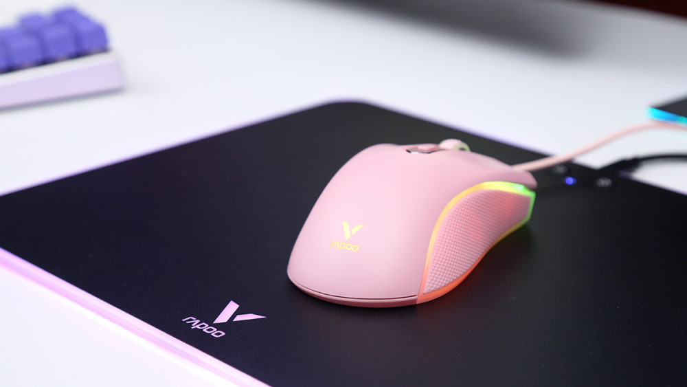 雷柏v28s幻彩rgb电竞游戏鼠标图赏彩色外设全家桶