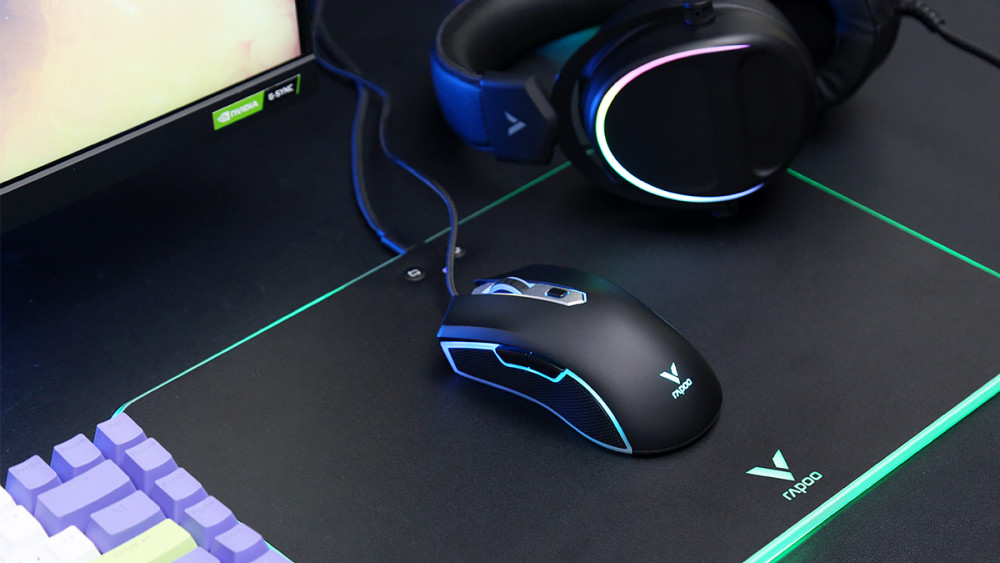 雷柏v28s幻彩rgb电竞游戏鼠标图赏彩色外设全家桶