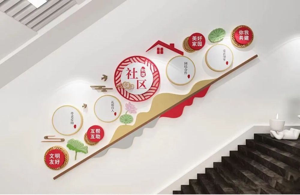 宣传栏设计效果图接下来,桃园社区党委将继续把民生微实事和楼道翻新