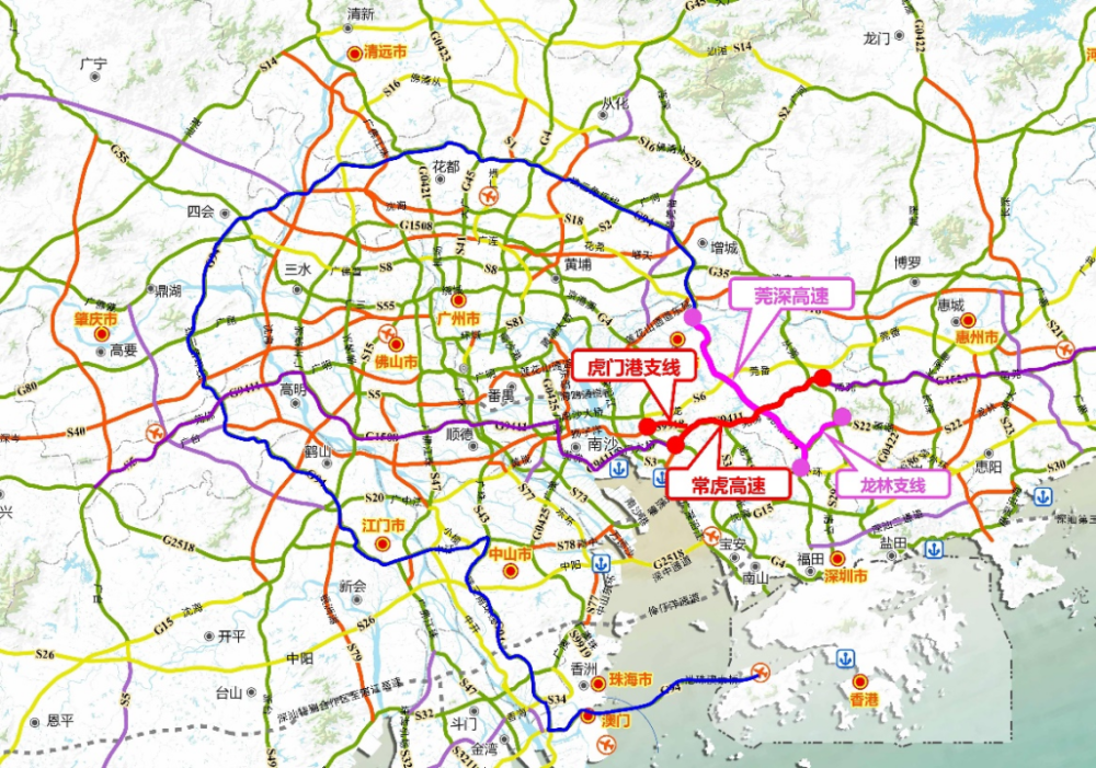 甬莞-莞佛高速公路常平至虎門段和珠三角環線東莞至深圳高速公路塘廈