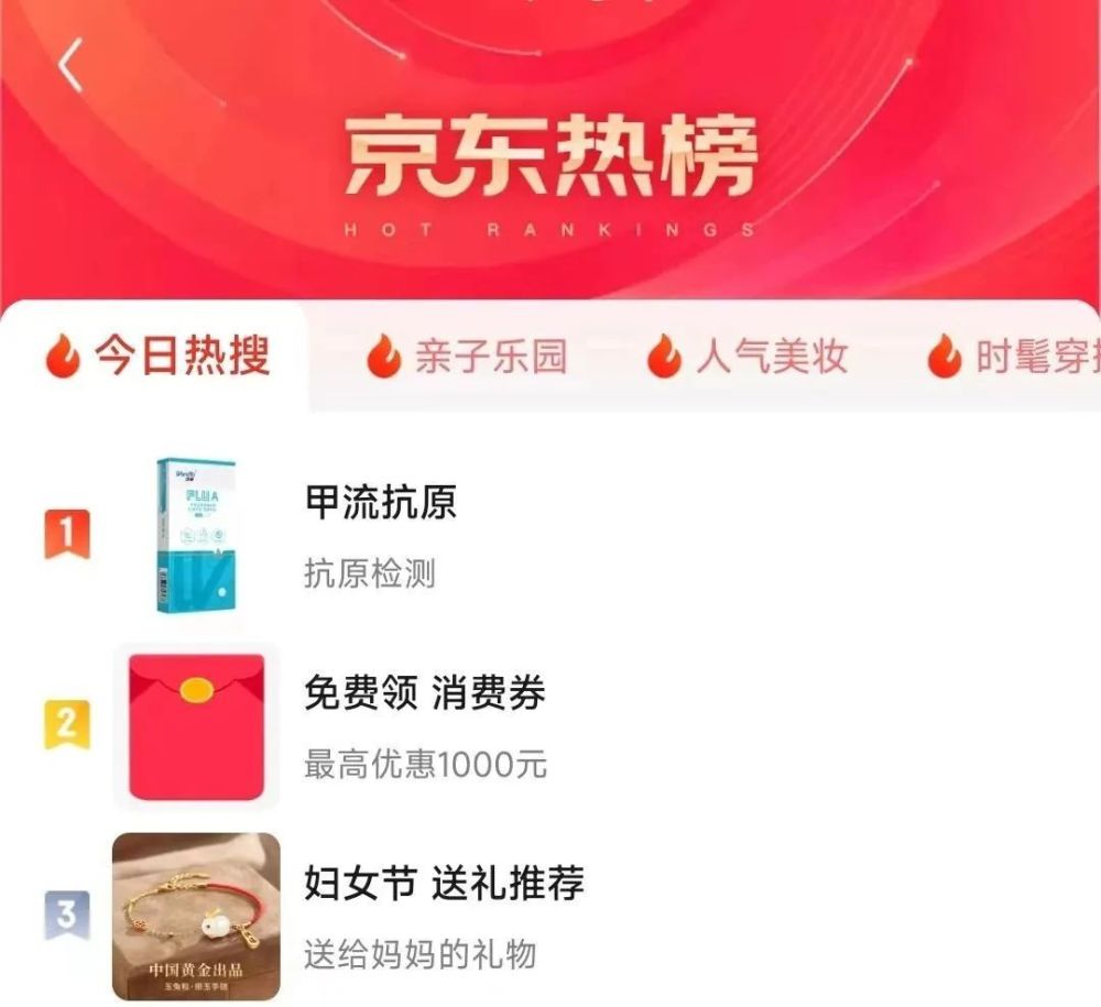 京东热榜数据显示,甲流抗原已经陆续霸占热搜榜首