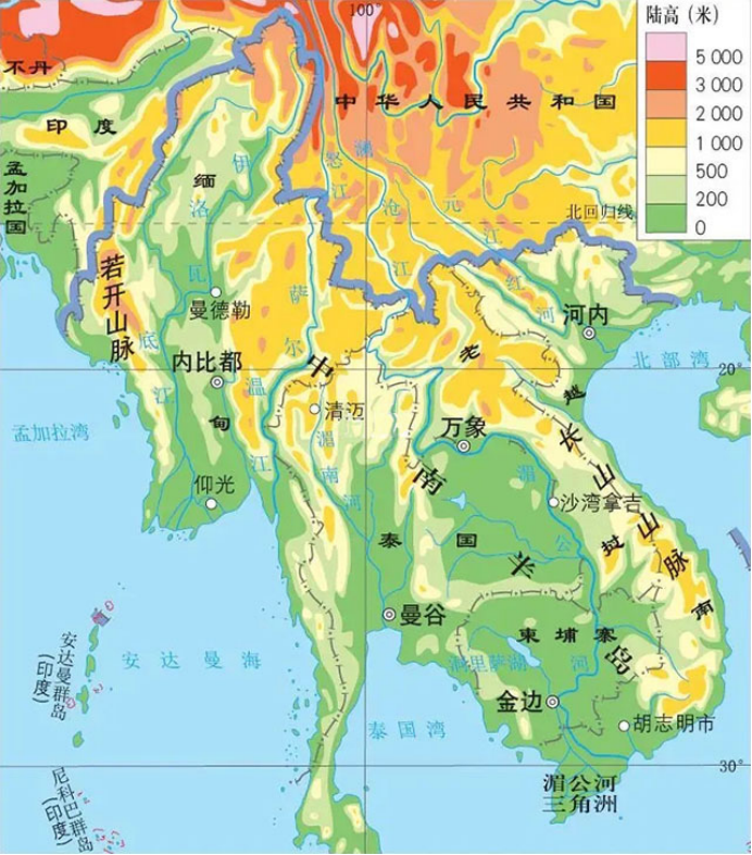 湄南河位置地图图片