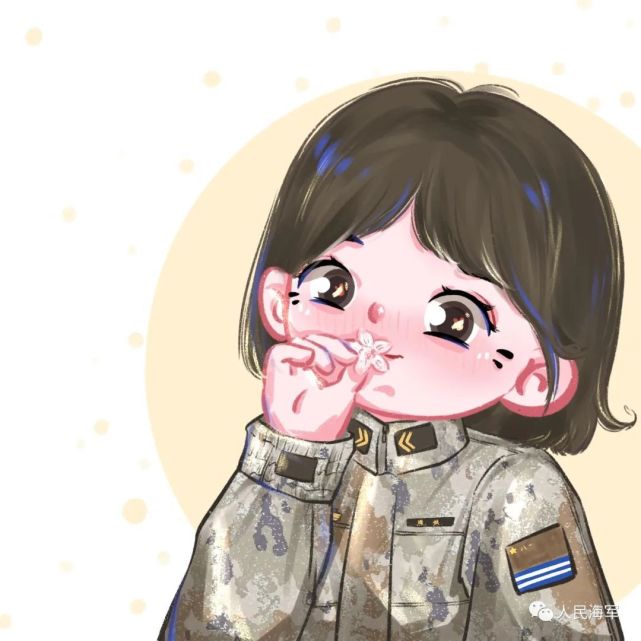 女军官,女兵,女文职,一组超可爱的动漫头像送给最美的你们
